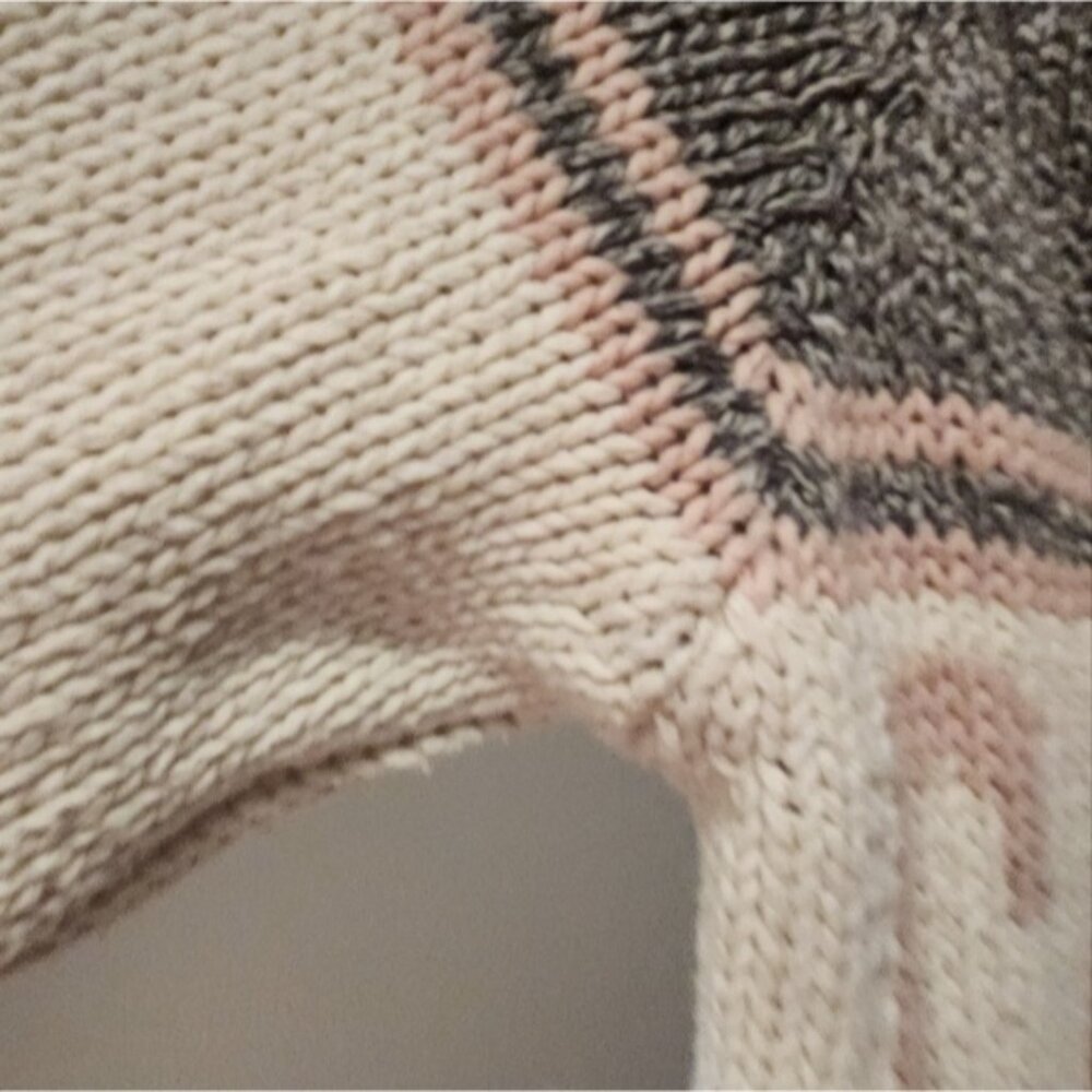 Cotton Country Button Up Knit Canada Pink/Grey Cardigan Maple‎ Leaf Back - Picture 10 of 13